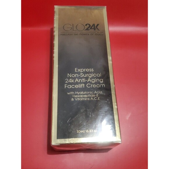 GLO24K Express Non-Surgical 24k Anti-Aging Facelift Cream 10ml Hyaluronic Acid - Picture 1 of 4